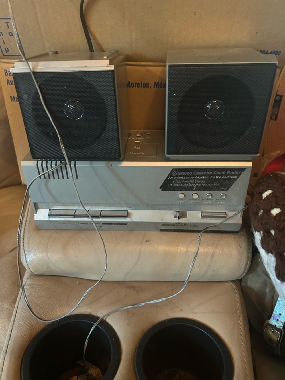 vintage General Electric (GE) Stereo Cassette Clock Radio, model 7-4984B